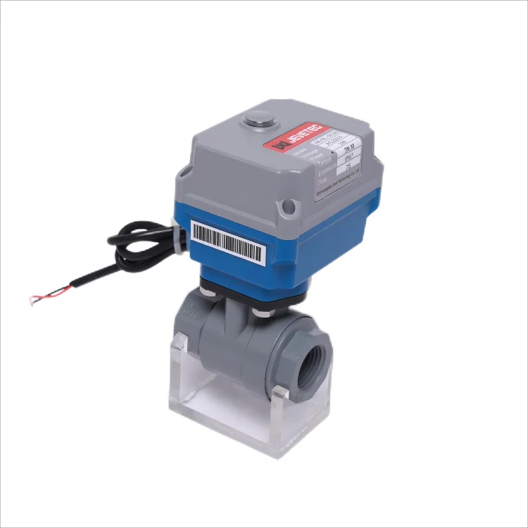 DN15-DN25 Three lines and one control AC220V/DC 24V  CPVC EPDM mini electric water 2way ball valve