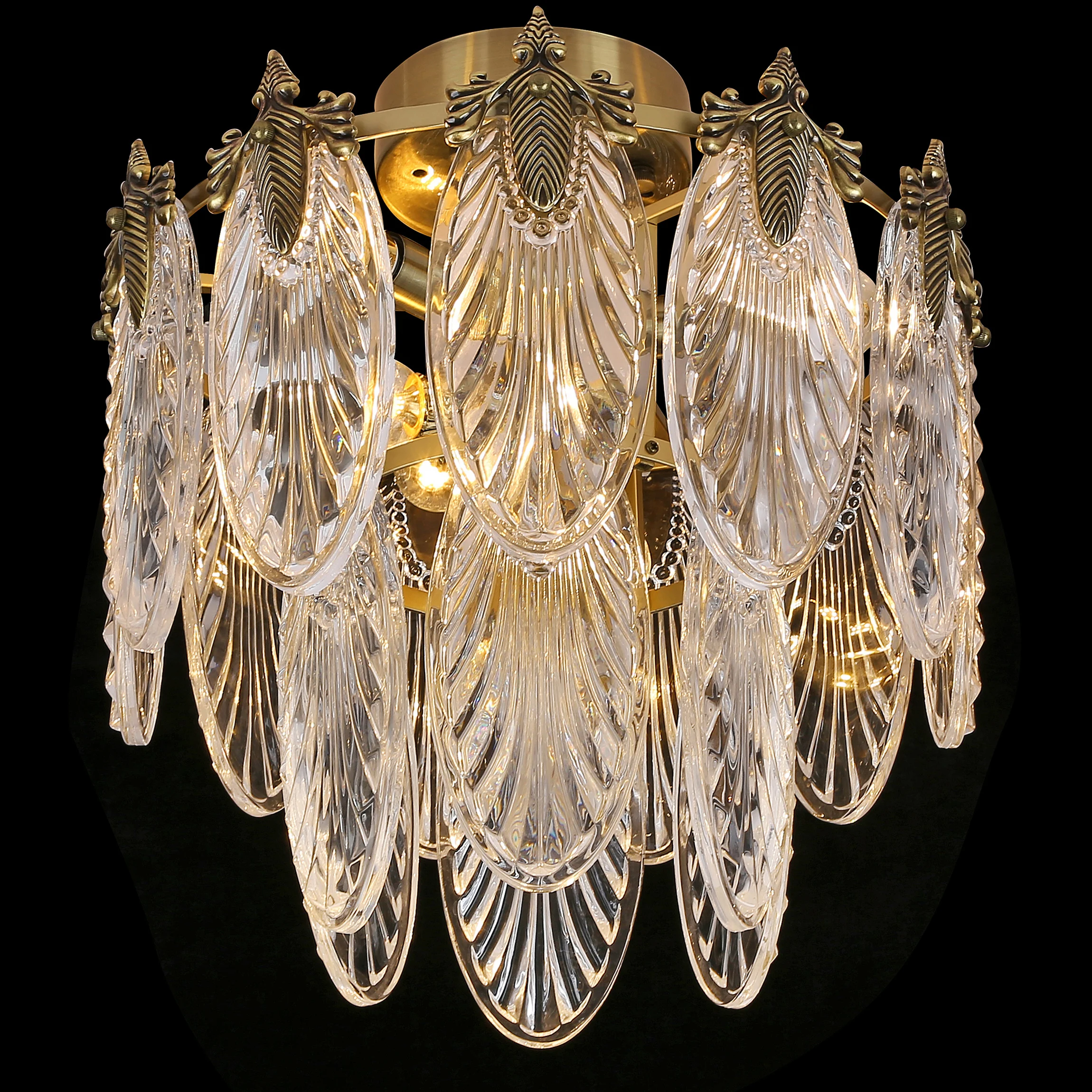 
Explosions fan leaf crystal chandelier for indoor use 