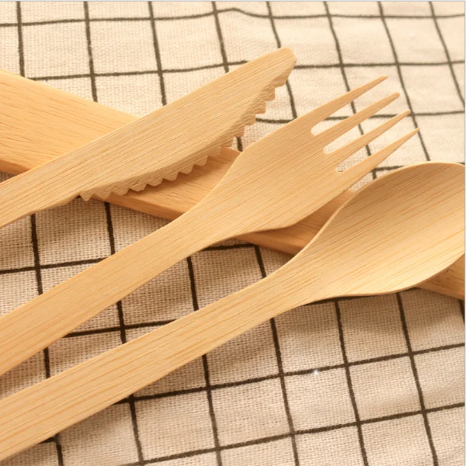 Disposable bamboo knife/ fork/ spoon/ utensils 16.5-17 cm