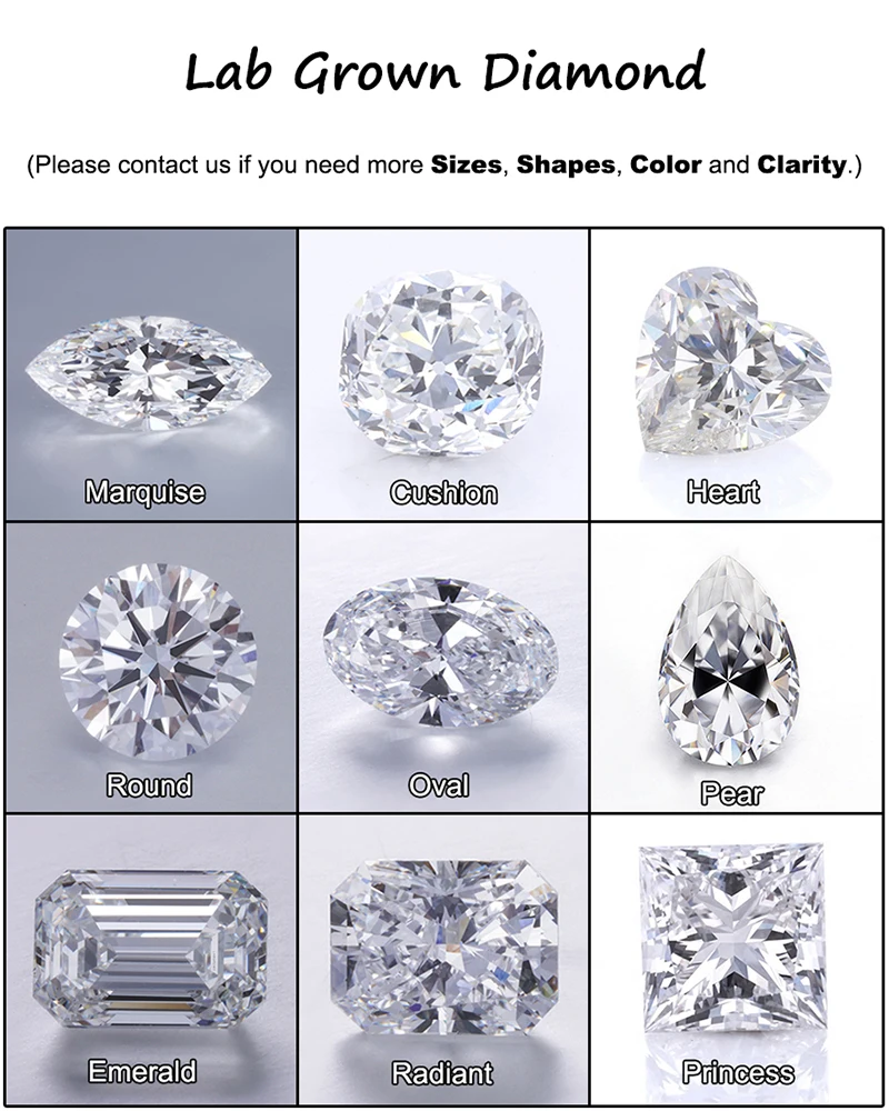 Trillion Cut Lab Diamond Man Made Diamonds LGD Trillion Shaped Loose Lab Created HPHT Lab Grown Diamond