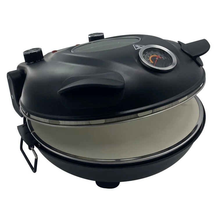 12 Inch Electric Pizza Maker Machine With Stone With Glass Window For Home Use Rotating Pizza Oven