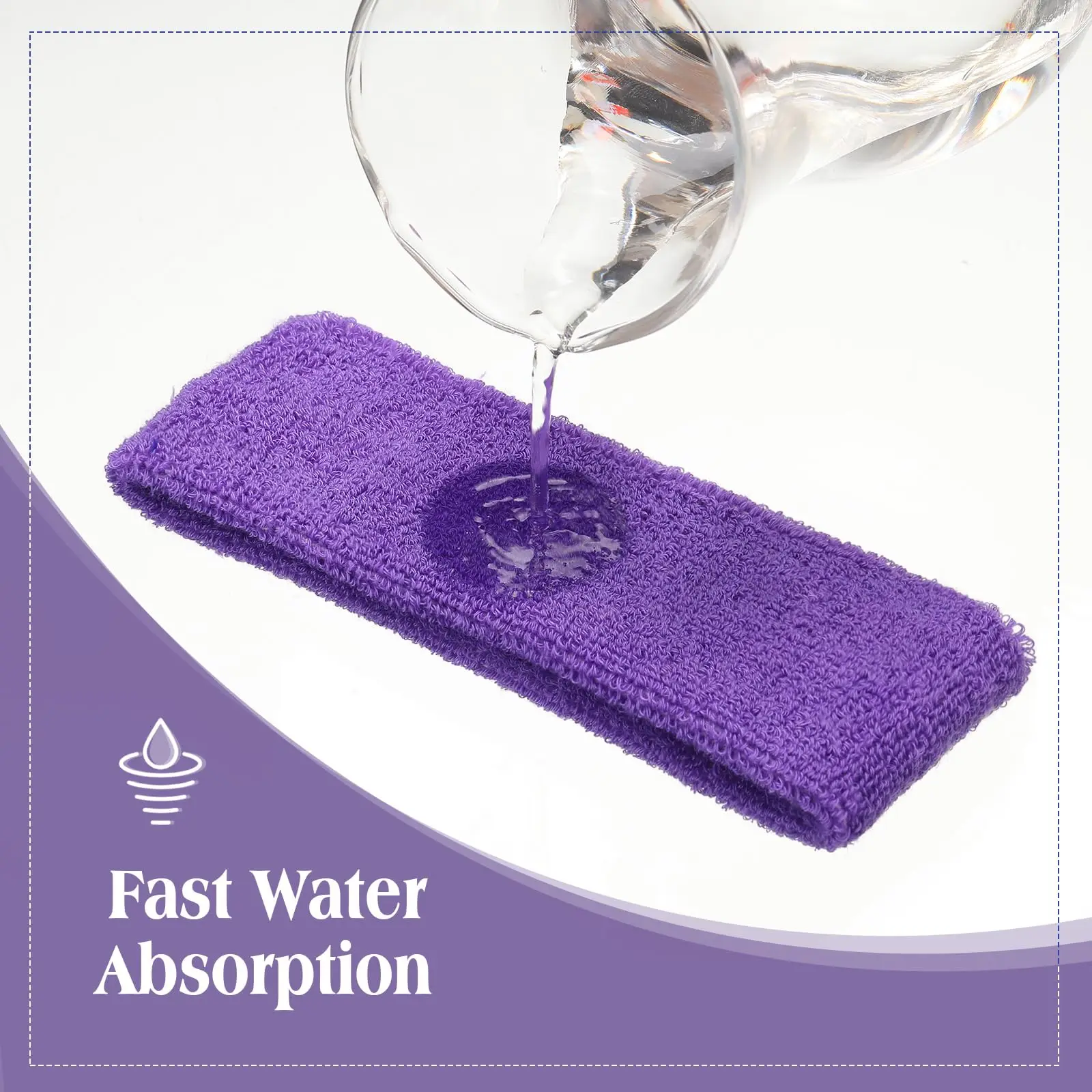 Custom Stretchy Sports Sweat Band Women Girls cotton Athletic Headband Yoga Fitness Exercise Hairband Sweatband