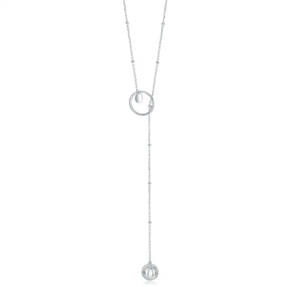 Wholesale high quality Moon And Star Toggle Lariat Necklace 925 Sterling Silver Women Y Lariat Long Necklace