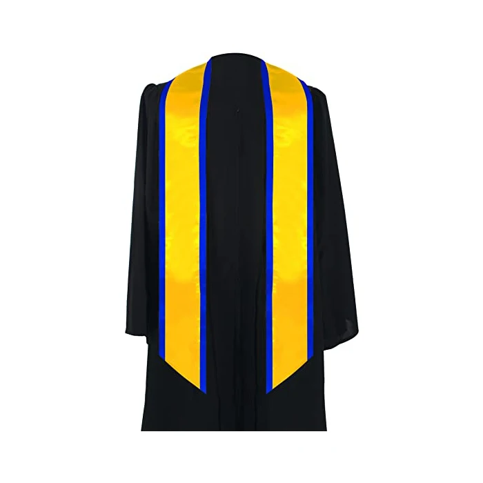 180*15cm White Satin Polyester Sublimation Personalized Honor Shawl Custom Graduation Stoles 72 Inch