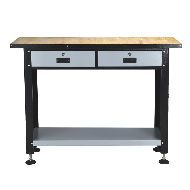 Heavy Bearing Convenient And Beautiful Work Table With 2 Drawers Safety Lock For Auto Repair And Maintenance And Home