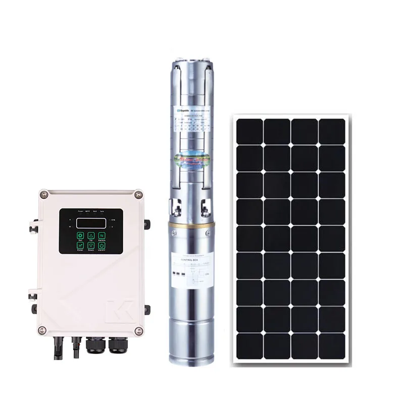 Kepeida 4DSS6/80-D72/1000 4inch 72V 6m3/h 80meter DC Solar Powered Submersible Water Pump System For Agriculture Irrigation
