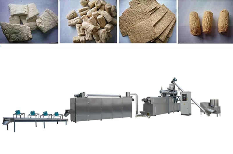 Textured soya protein making machine soya chucks machine soya meat processing line