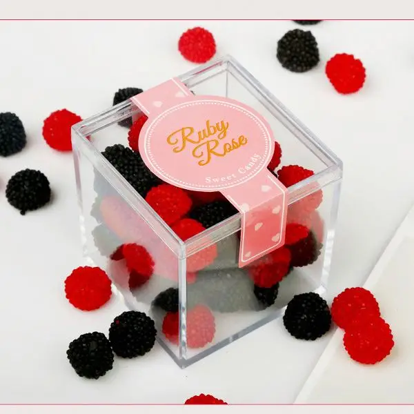 Spring Sign Good Grade Small Clear Acrylic Candy Box Food Bins Stand Stackable Candy Cube