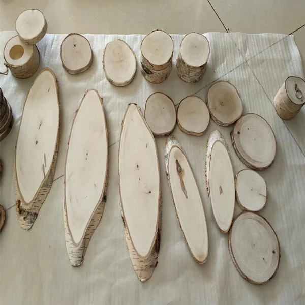 Wholesale Birch Basswood Log Slices Discs Tree Slab Ornament Sanded Smoothly Premium Quality