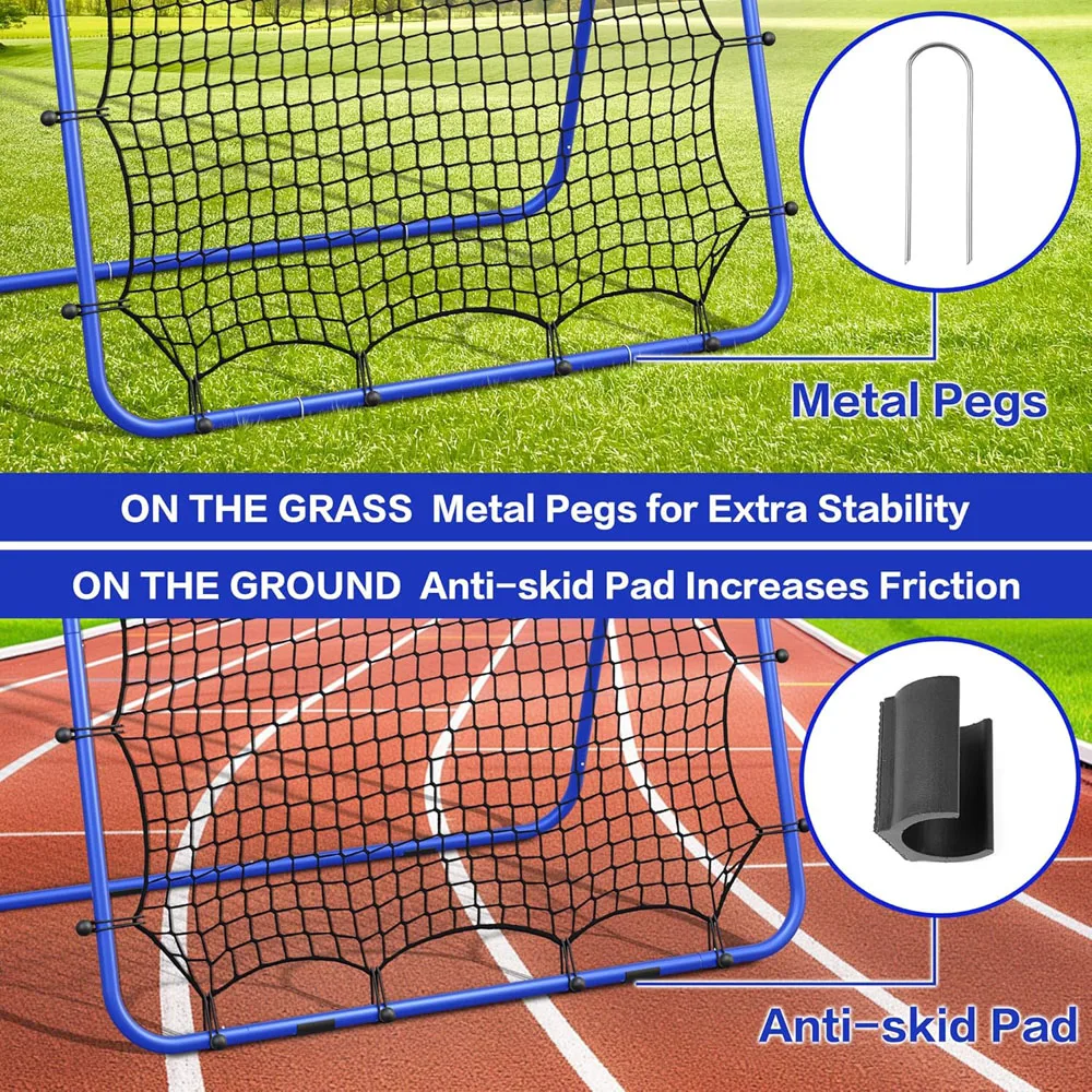 volleyball rebounder net 4*7ft Bounce back practice net 5 Adjustable angles indoor and outdoor easy Set-up training equipment