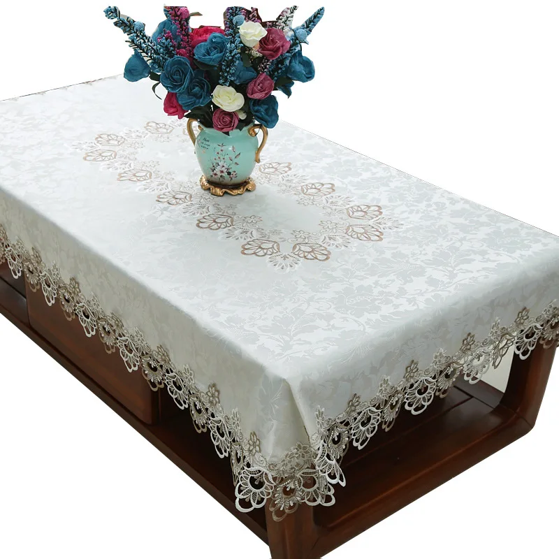 Wedding Lace Round Tablecloth Polyester Hotel Banquet Cheap Tablecloths for Party