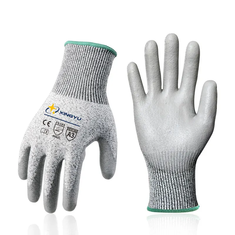 XINGYU Protective kitchen HPPE PU cut resistant gloves cut resistant safety gloves industrial work gloves