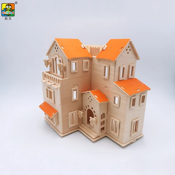 Handmade Wooden Doll House Villa Toy Creative Bedroom Doll House DIY Furniture Wood Toys Pretend Role Play DIY Educational Toy