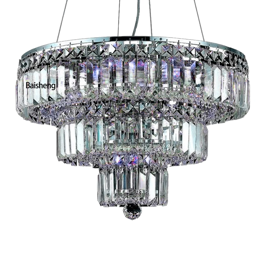 50cm wide 40cm high modern crystal chandelier 3 tiers contemporary Postmodern k9 hanging lamp pendant light suspension lustre