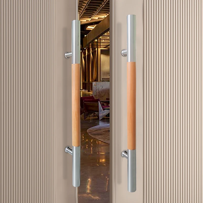 High quality 304 stainless steel wholesale China top products Interior door handle Wooden handle entrance door hardware