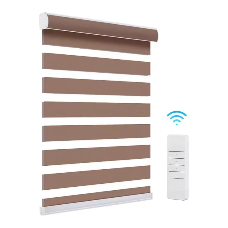 Wifi электрический пульт дистанционного управления умный моторизованный полный затемнение зебры рулонные шторы занавески ткань Зебра жалюзи