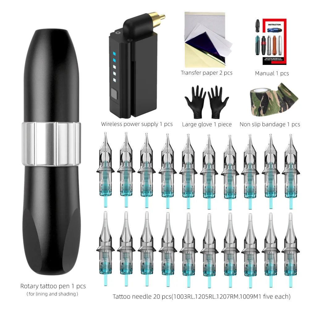 2024 Factory Wholesale Motorless Wireless Tattoo Pen Portable Body Tattoo Machine Full Professional Kit
