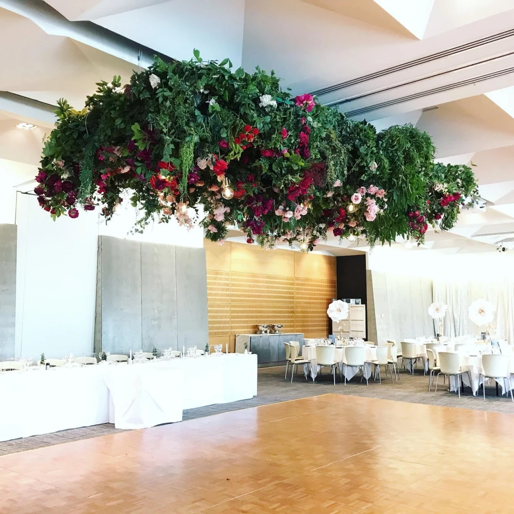 Wedding Decoration Artificial Flower Wall Flowers Hanging Ceiling green plant For Wedding Stage Decoration