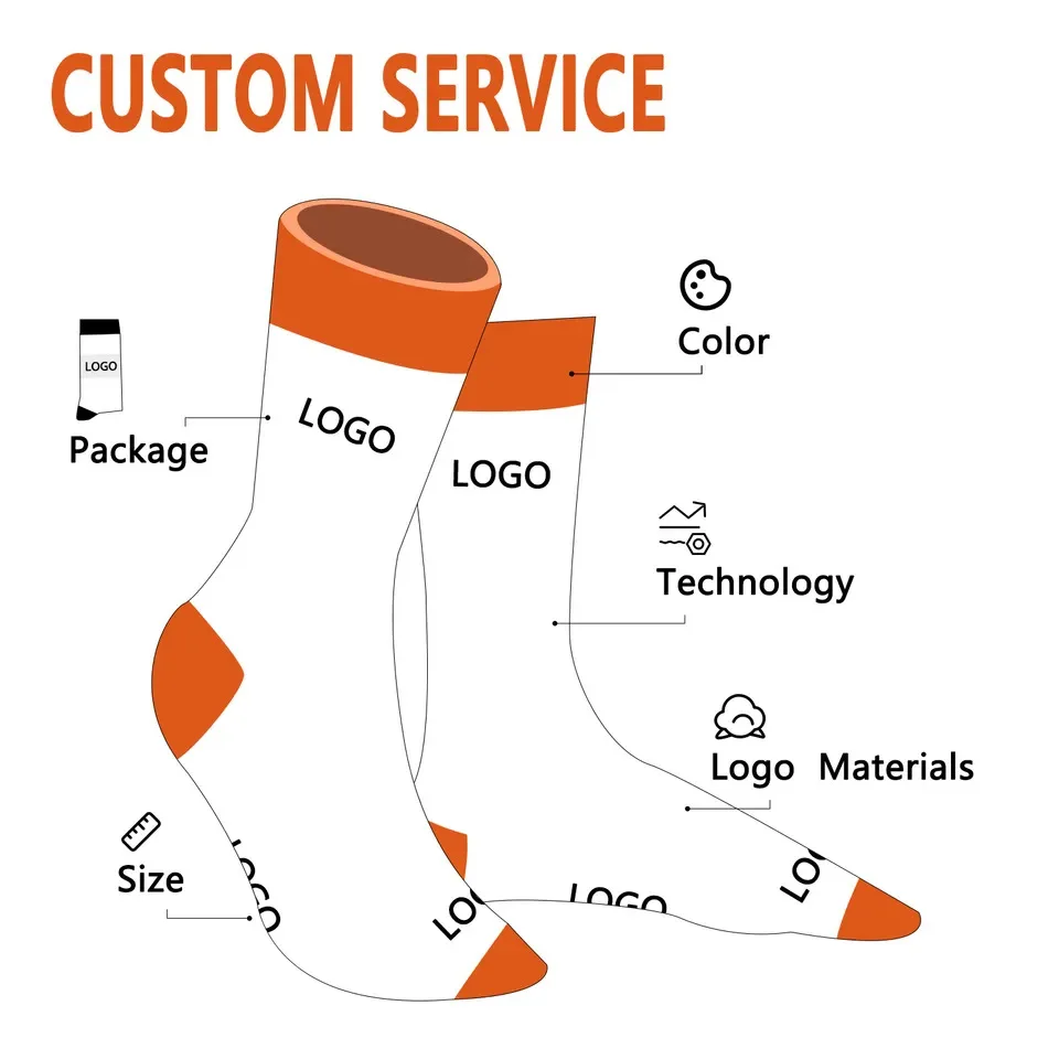 KTS China Factory Manufacturer Bulk Wholesale OEM Make Your Own White Knitting Logo Socks NO MOQ Custom Men Terry Sport Socks