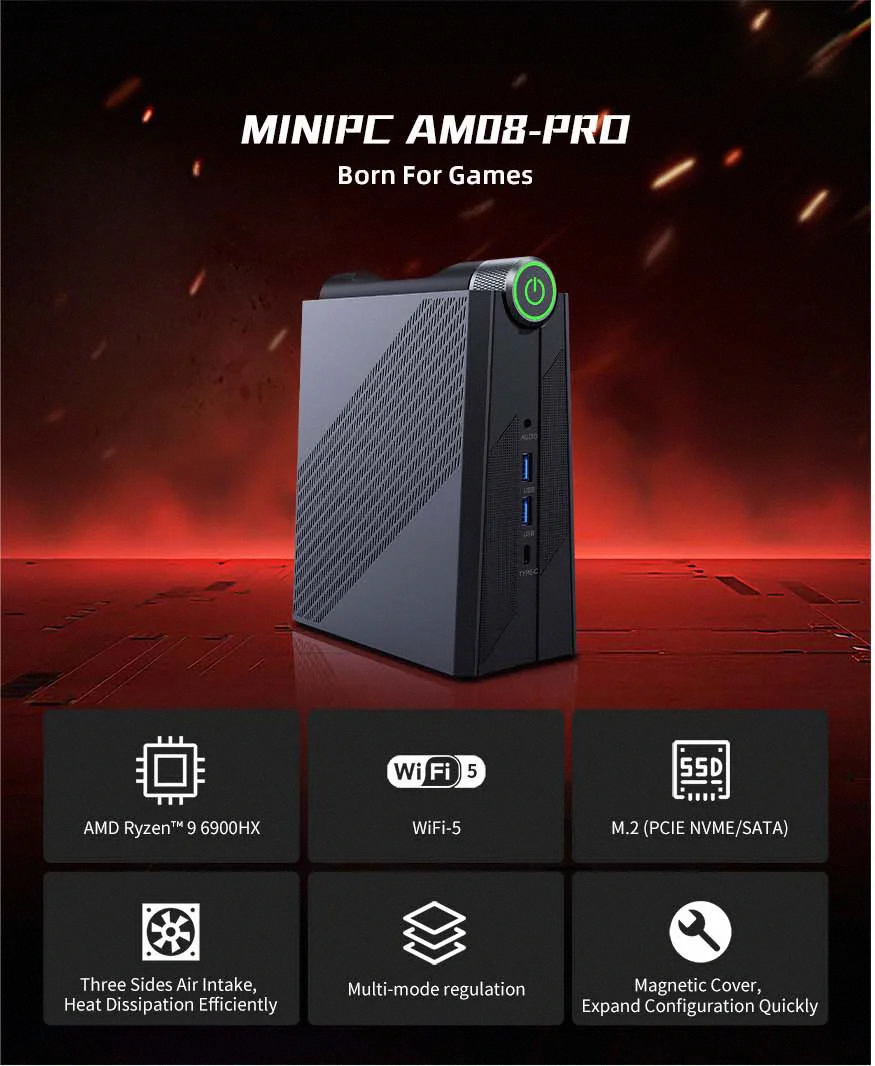 R5-6600H I5 I7 Barebone Mini Pc Shell Gaming Industrial Control Computer Pc Mini Pcs