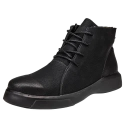 New design lace-up ankle outdoor warm soft lining winter hiking boots for men