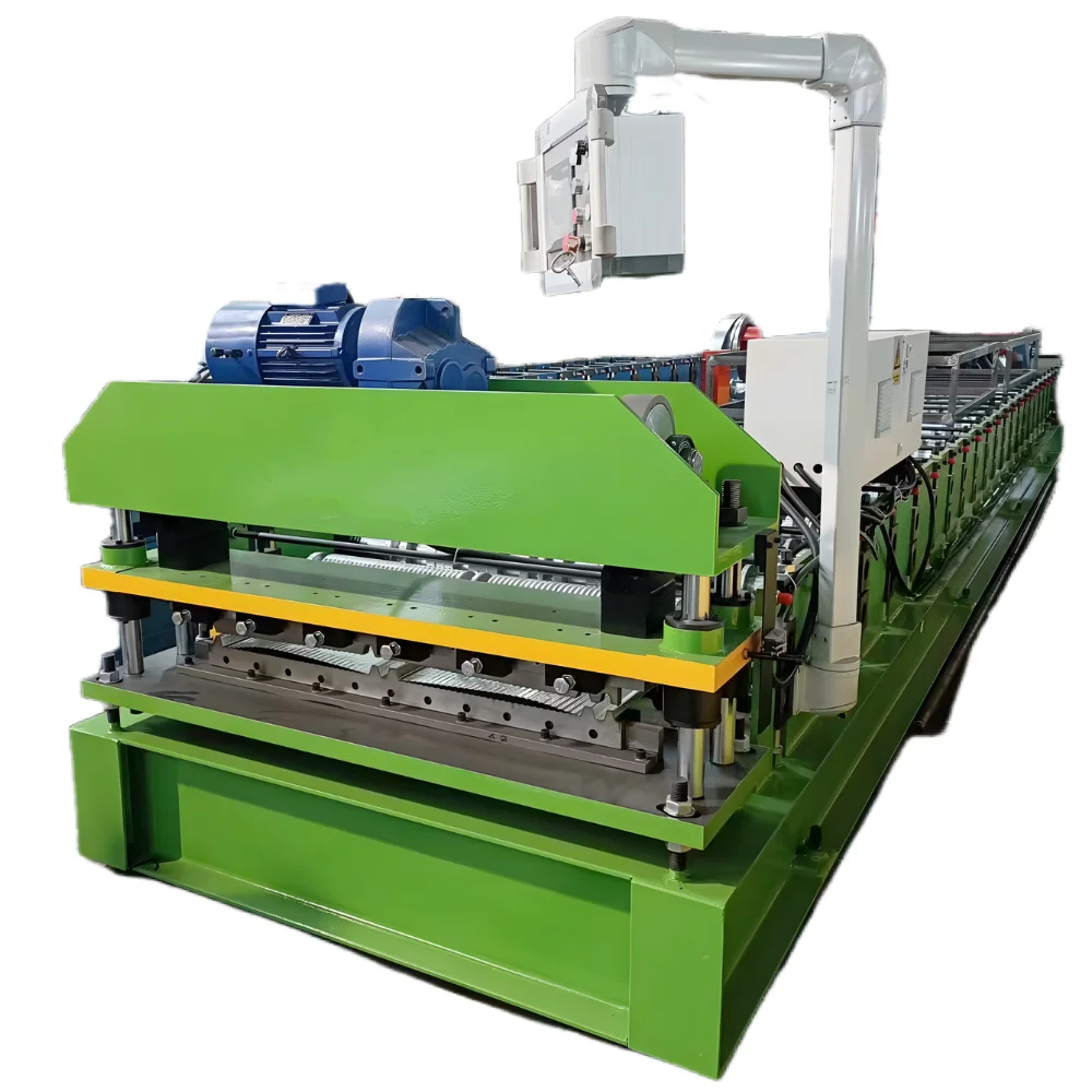 0.3mm-0.8mm Thickness Zincalume Color Coated Aluminum Twin Ribs 5V Exposed Fastener Double Ribs Roof Sheet Roll Forming Machine