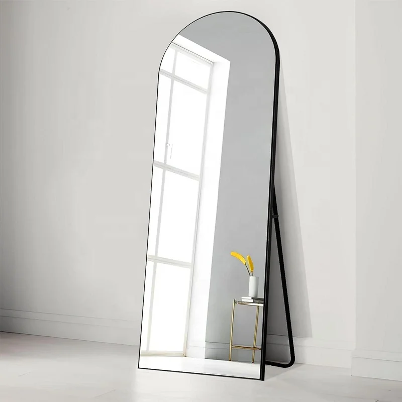 Top Fashion Breakage-proof Clear Images Arch Full Length Floor Mirror with Metal Frame