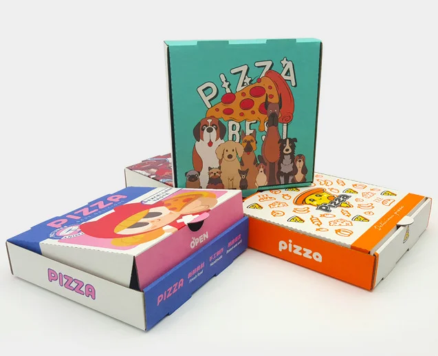 Wholesale 33 35 CM 30 40 9 Inch Burger Package Carton Supplier Custom Design Printed Packing Bulk Cheap Pizza Boxes With Logo