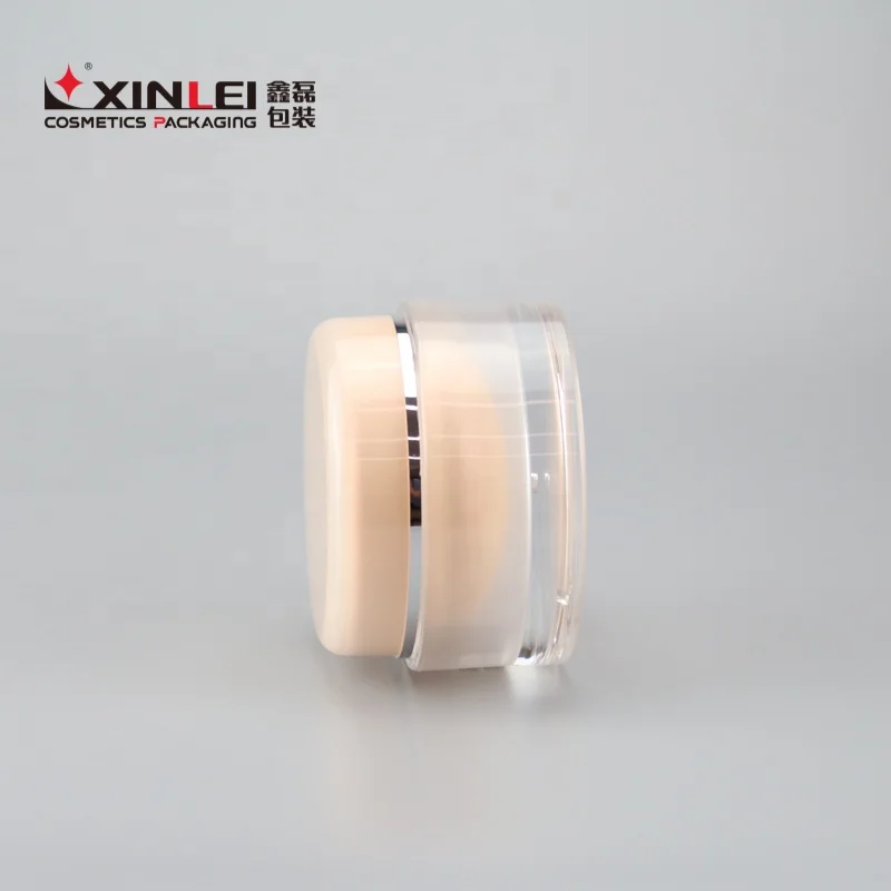 
Customized size logo and color light orange acrylic cosmetic sample jar 50ml 