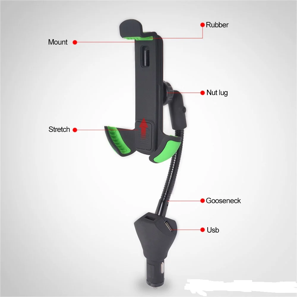 Hot-Selling 5.5A 3 USB Car Cigarette Lighter Phone Holder Cell Phone Mount