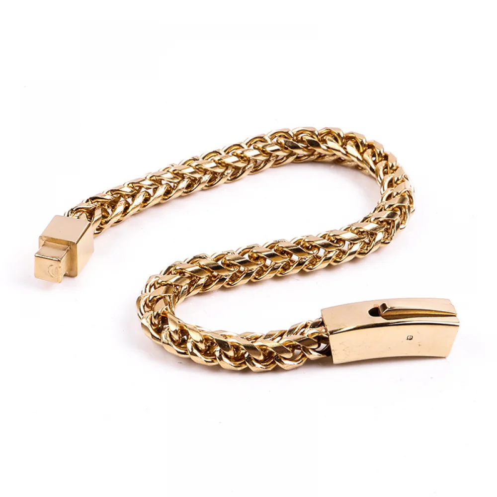 Wholesale New Trend Open Buckle Round Keel Chain Stainless Steel Men Bijou Bracelet Homme