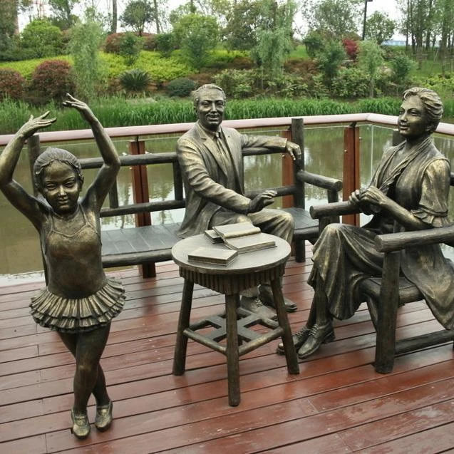 Современная известная бронзовая СЕМЕЙНАЯ СКУЛЬПТУРА для наружного украшения