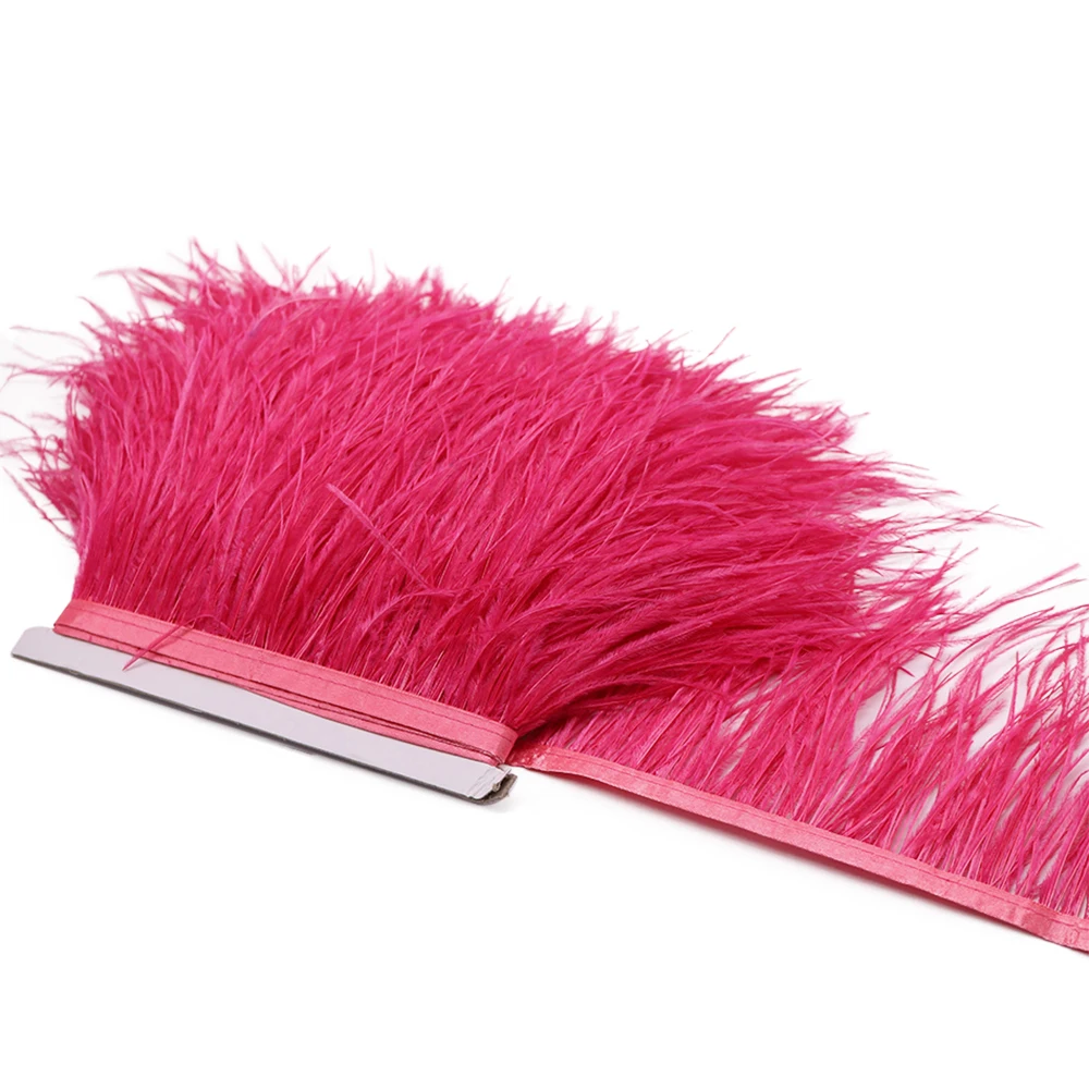 8-10 CM Feather Trimming With Satin Ribbon Tape Ostrich Feathers For Wedding Ostrich Feathers For Wedding