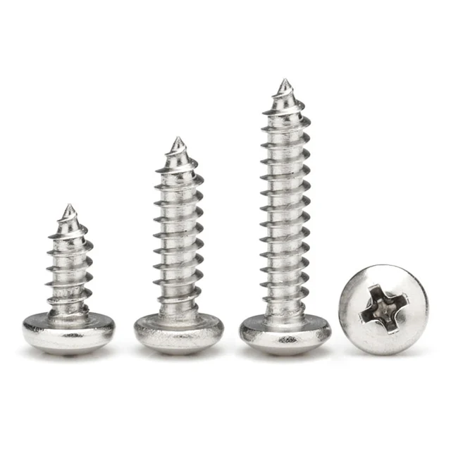 Galvanized m3.9 pan head cross recessed self tapping screw stainless steel A2 A4 phillip round head tapping screw