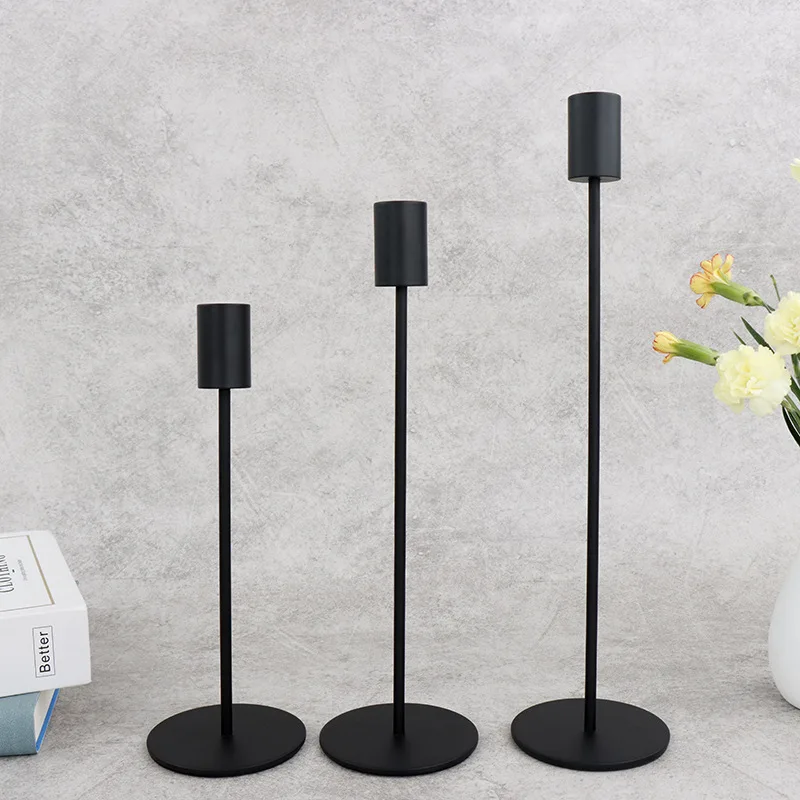 Home Wedding Decoration Metal long candle holder Luxury wedding Tapered Candlestick Holders black candle stick holder