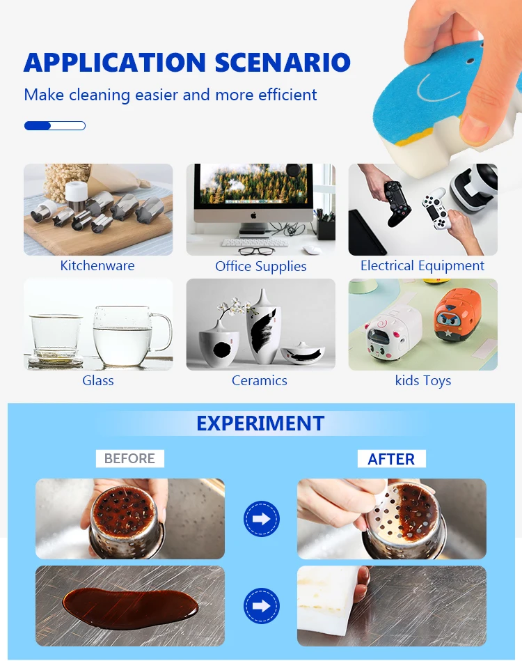 Small Animal Shaped Magic Melamine Sponge With Non woven Fabric