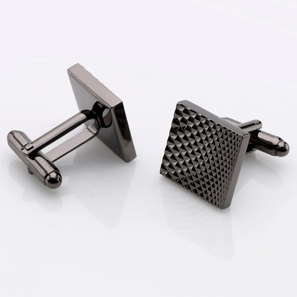 OB Jewelry-Лидер продаж классические запонки для деловых людей Заказные мужские Заводская оптовая продажа Черные Квадратные