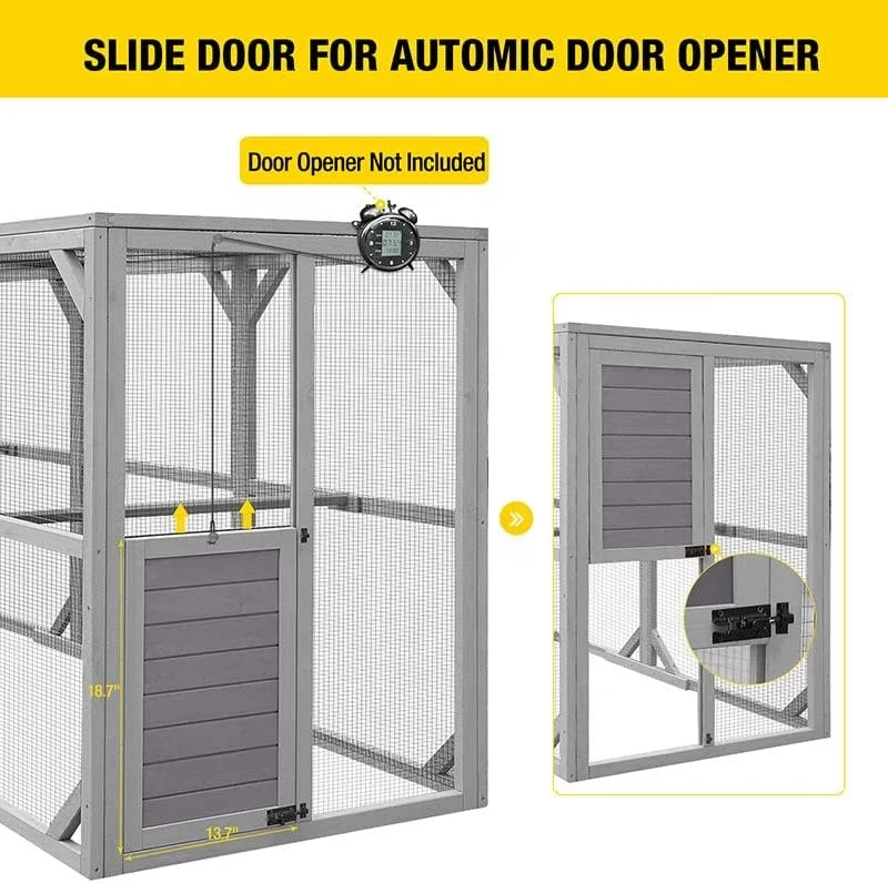 Super Large Outdoor Chicken Cage for 10 Chickens with Two Nesting Boxes Outdoor Hen House Wooden