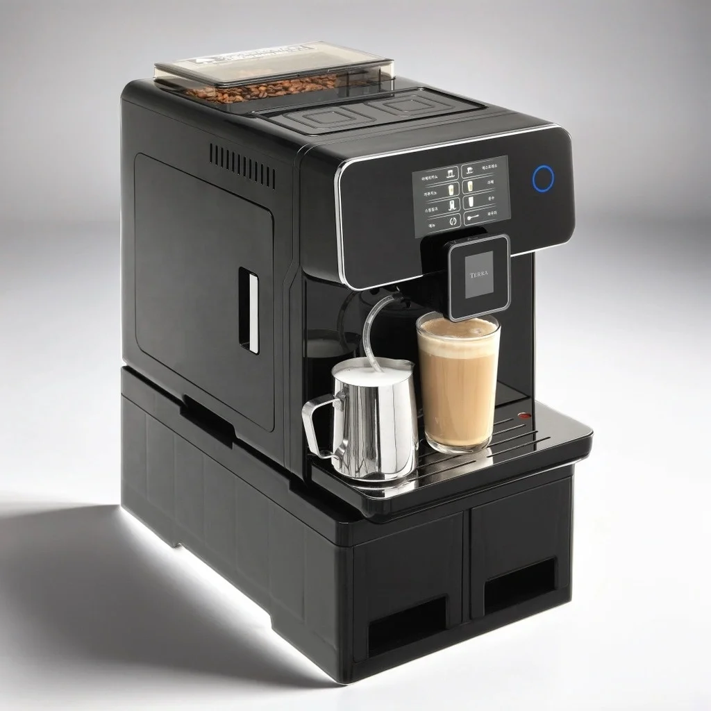 Automatic 1500W One Touch Bean To Cup Cappuccino Latte Macchiato Cafe Espresso Machine Coffee Maker With Grinder