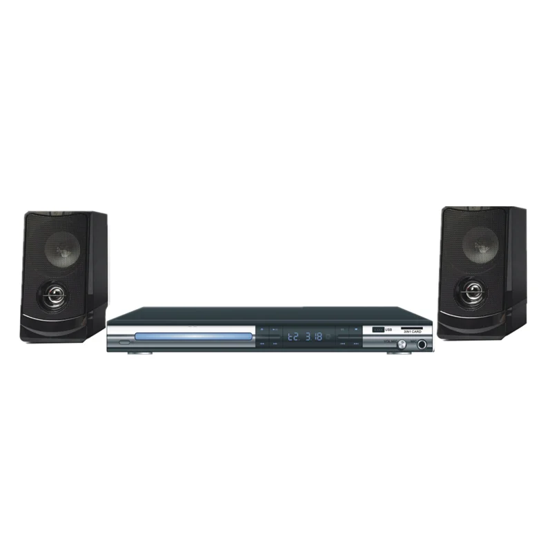 DVD-TKM316 USB SD DVD Полный металлический домашний dvd-плеер с 2 динамиками пульт дистанционного управления и светодиодный
