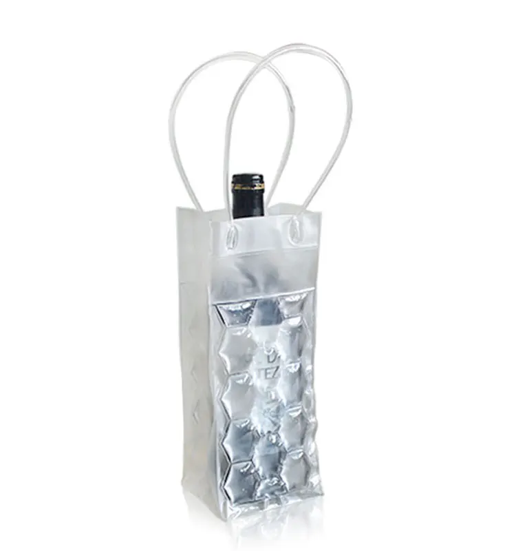Custom logo Gel Ice Pack PVC Wine Cooler Bag champa bag single wine bottle chiller insulated