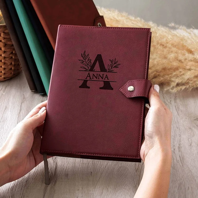 Custom Logo A5 Notebooks Handmade Laserable leatherette Journal Covers Luxury Notebook Cover