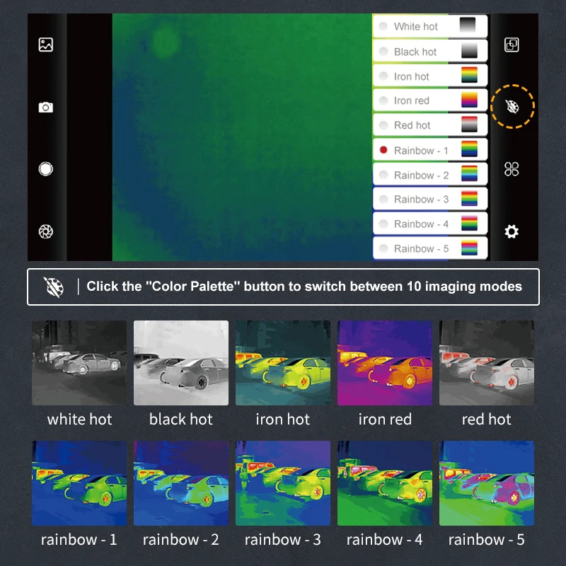 HTI HT-203H 256*192 Thermal Camera Android Type-C Thermal Imager 25Hz Mobile Thermal Imaging Camera for PCB Device Fault Detect