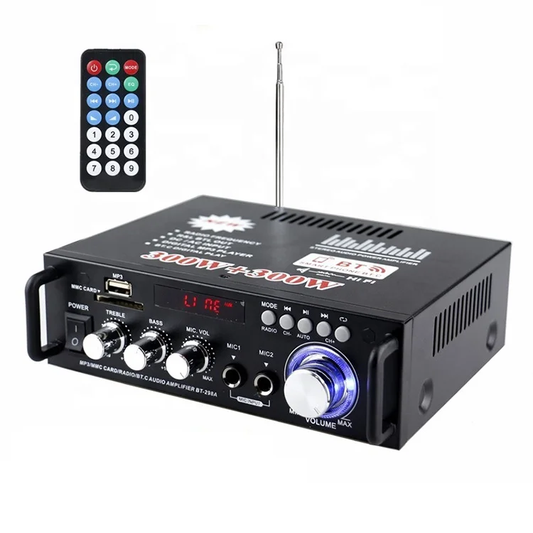 Mini hifi amplifiers BT 5.0 home theater karaoke integrated stereo speaker bass 2 channel amplifier