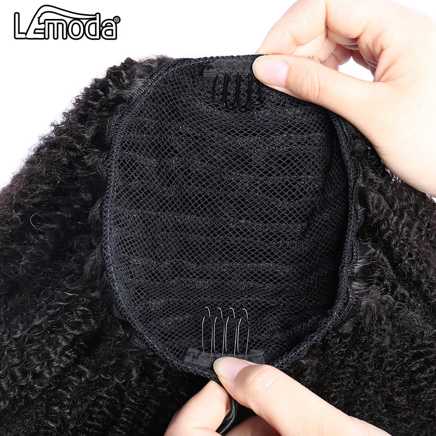 Wholesale Factory Price Human Hair Brazilian Raw Virgin Hair 30 Inch Water Long Clip In Drawstring Human Hair Ponytail