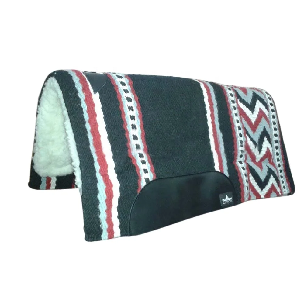 Reitsport Manufacturer Customized Design Hand woven New Zealand  Wool Western Navajo Saddle Pad Reins man Pad