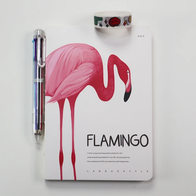 New cute 2022 cartoon flamingo Gifted set with pen  and type Journal/Diary/Planner notebooks for student/school