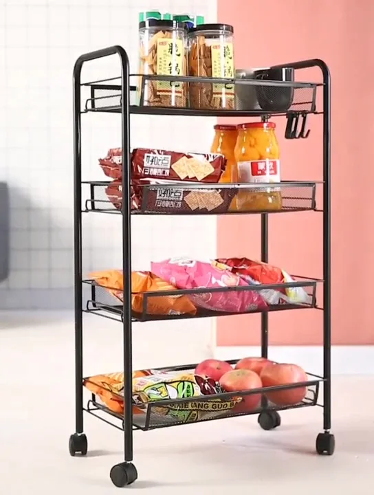 
Hot Sell Metal Bathroom Kitchen Storage Trolley Cart 