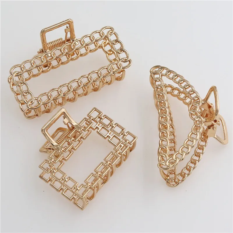 Hot Selling metal hair clip for women wholesale hair claw clips Creative hollow metal hair clip for women