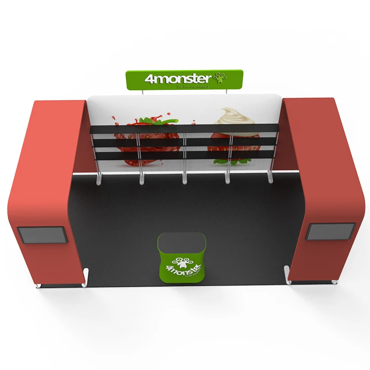 High Quality Portable Trade Fair Booth for Advertising Exhibition Booth with Tension Fabric & Shelves